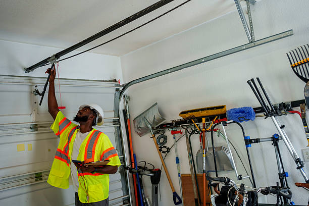 Professional Garage Door Panel Replacement technician working in New Miami, OH